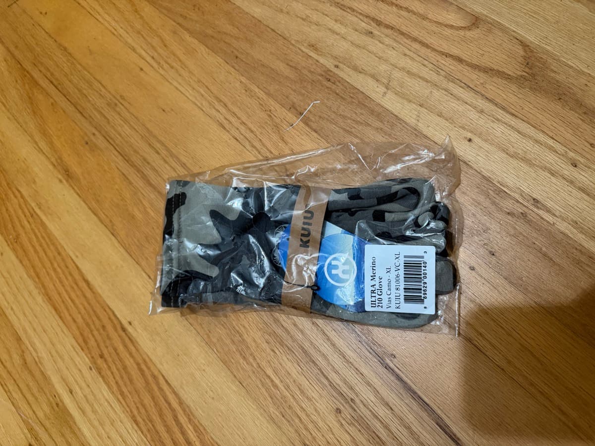 NIB KUIU ULTRA Merino 210 Gloves - Vias Camo - Size XL New In Package Wool Liner