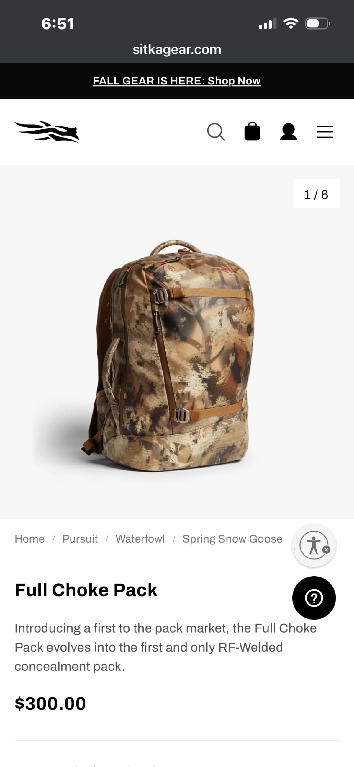 Sitka Gear Full Choke Pack